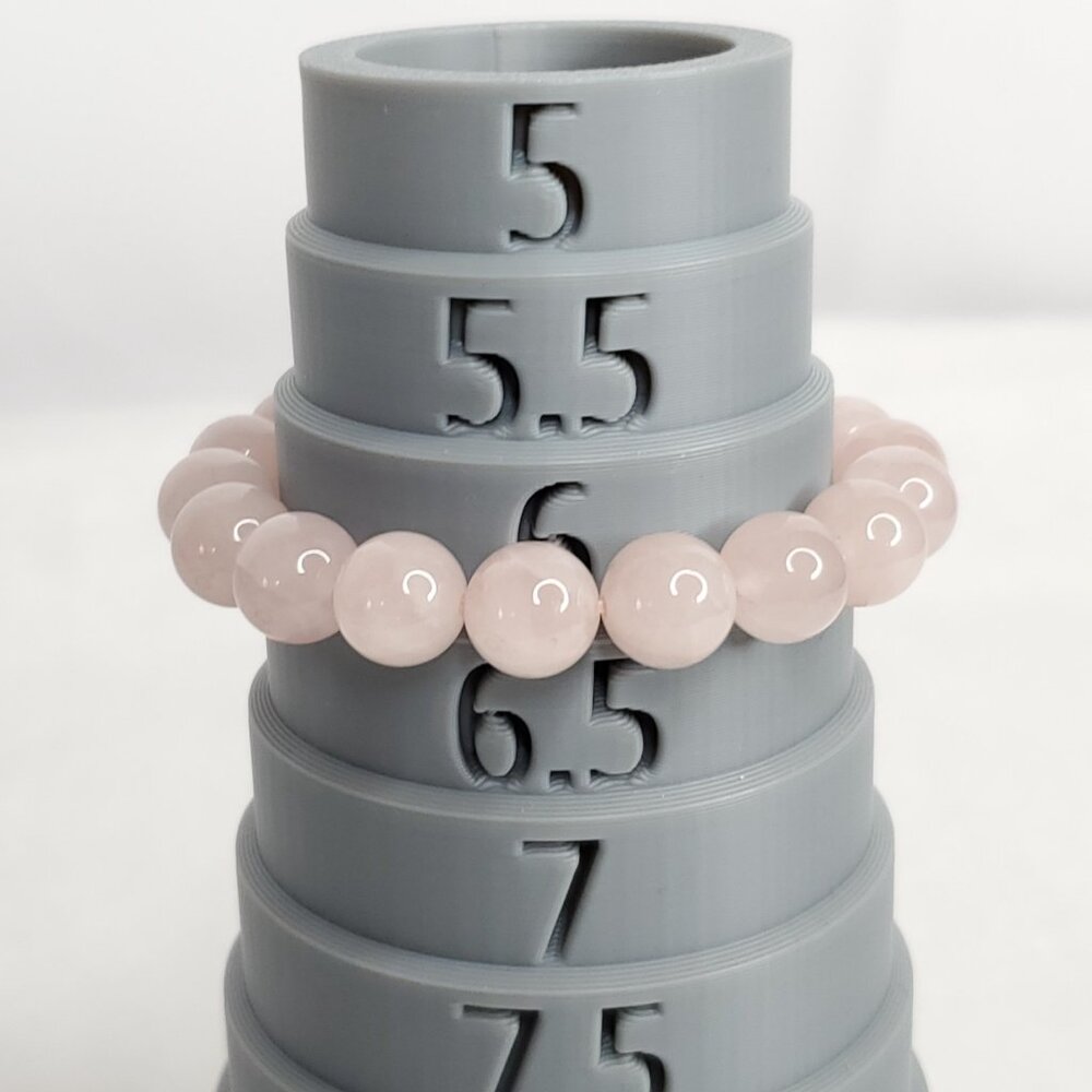 Polished Stone Bracelets Stretch Pink Rose Strawberry Quartz Lot of 3 6-6.5" - Picture 6 of 8
